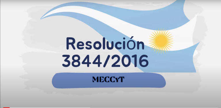 Resolución 3844/2016. MECCyT