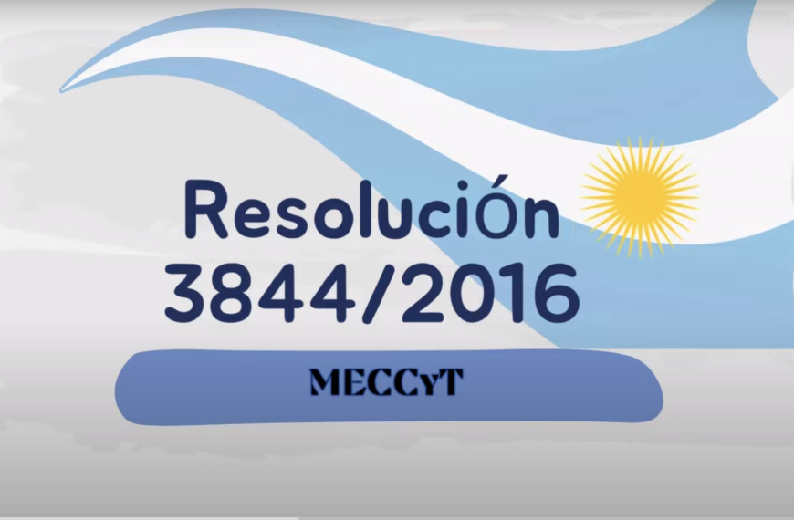 Resolución 3844/2016. MECCyT