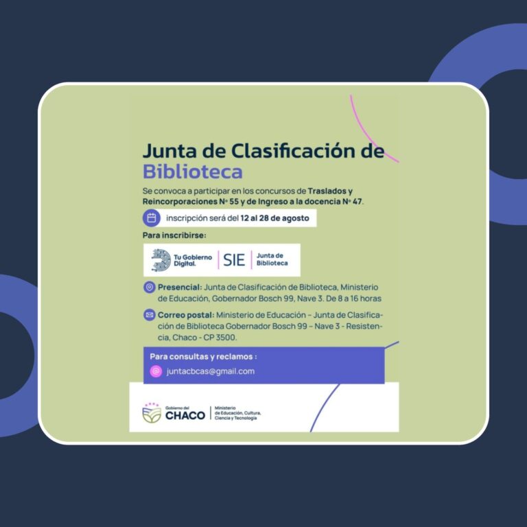JUNTA DE CLASIFICACIÓN DE BIBLIOTECAS ABRE LA INSCRIPCIÓN PARA LOS CONCURSOS DE TRASLADOS