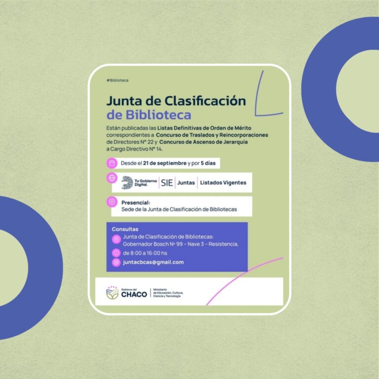 BIBLIOTECAS: EDUCACIÓN PUBLICÓ LAS LISTAS DEFINITIVAS DE ORDEN DE MÉRITO DE CONCURSOS DOCENTES